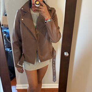 Old Navy Women's Tan Leather Jacket